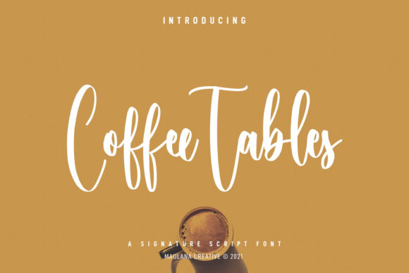 Coffee Tables Script: A Flowing Handwritten Font for Makers