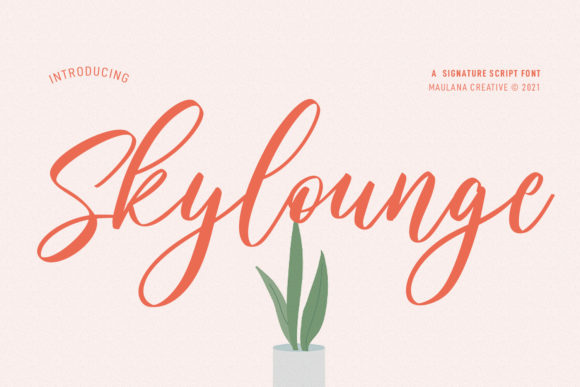Skylounge Signature Script: A Romantic Handwritten Font for Digital Design